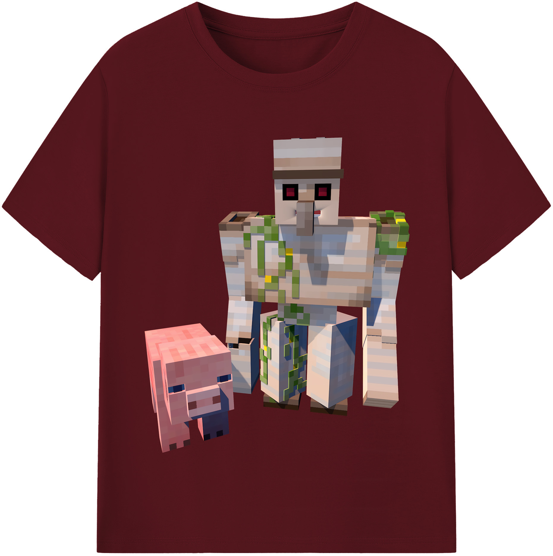 （画像用） マインクラフト ブロックの世界 Minecraft MC Block world 綿100％半袖Tシャツ（フロントプリント）